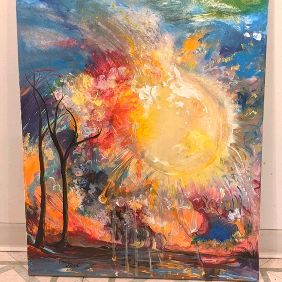 Original Painting star of Nazareth Christmas large canvas Northstar northpole